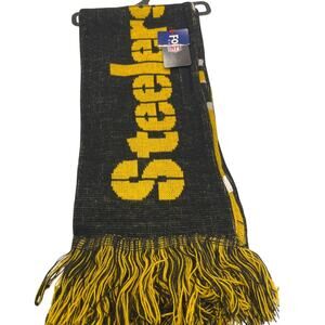 Pittsburgh Steelers NFL FOCO Knit Scarf Black Gold Fringe NWT